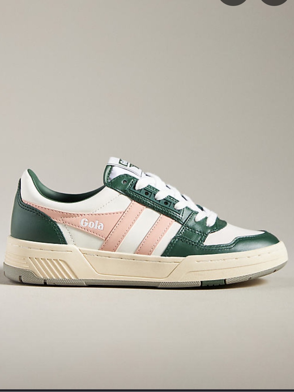 Gola Challenge CLB535 Women's White, Evergreen & Pearl Pink Sneakers Size 5 NEW